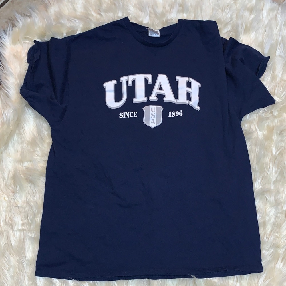 Utah Graphic Crew Neck T-Shirt - Navy